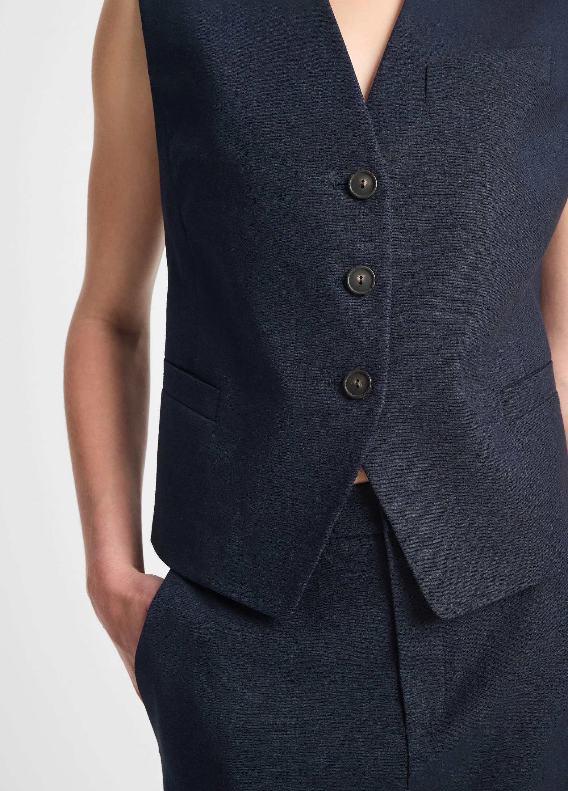 Linen-Blend Vest