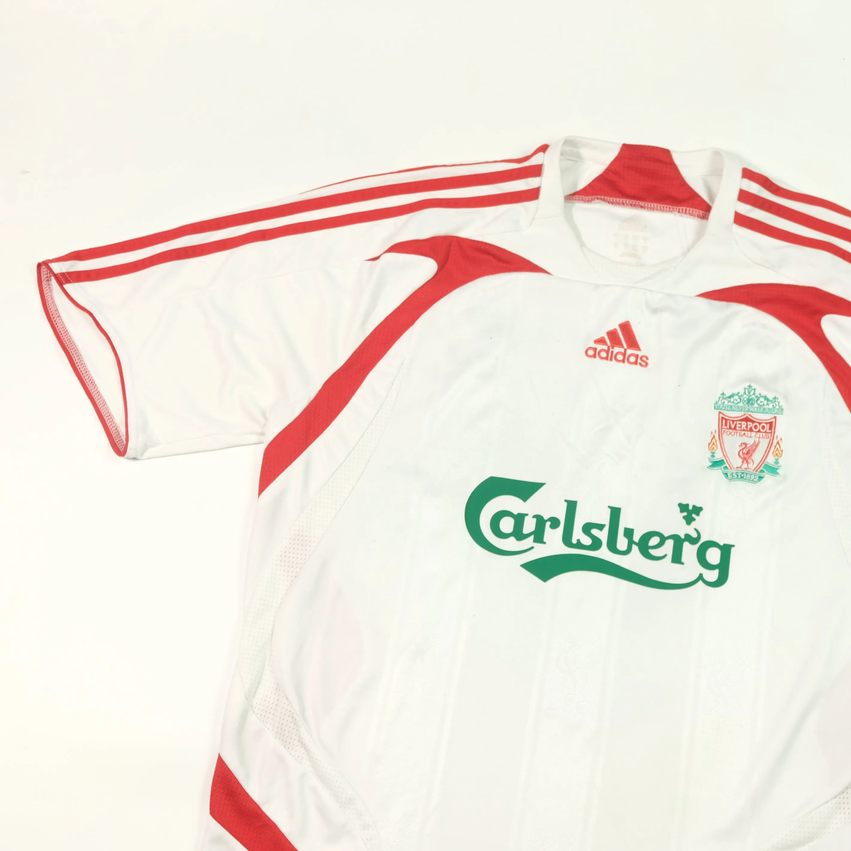 Liverpool Gerrard Adidas 2007/2008 Away Vintage Football Shirt (L)