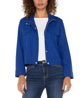 Liverpool Los Angeles Utility Crop Jacket Textured Stretch Woven