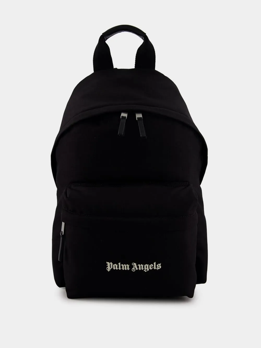 Logo Embellished Black Backpack