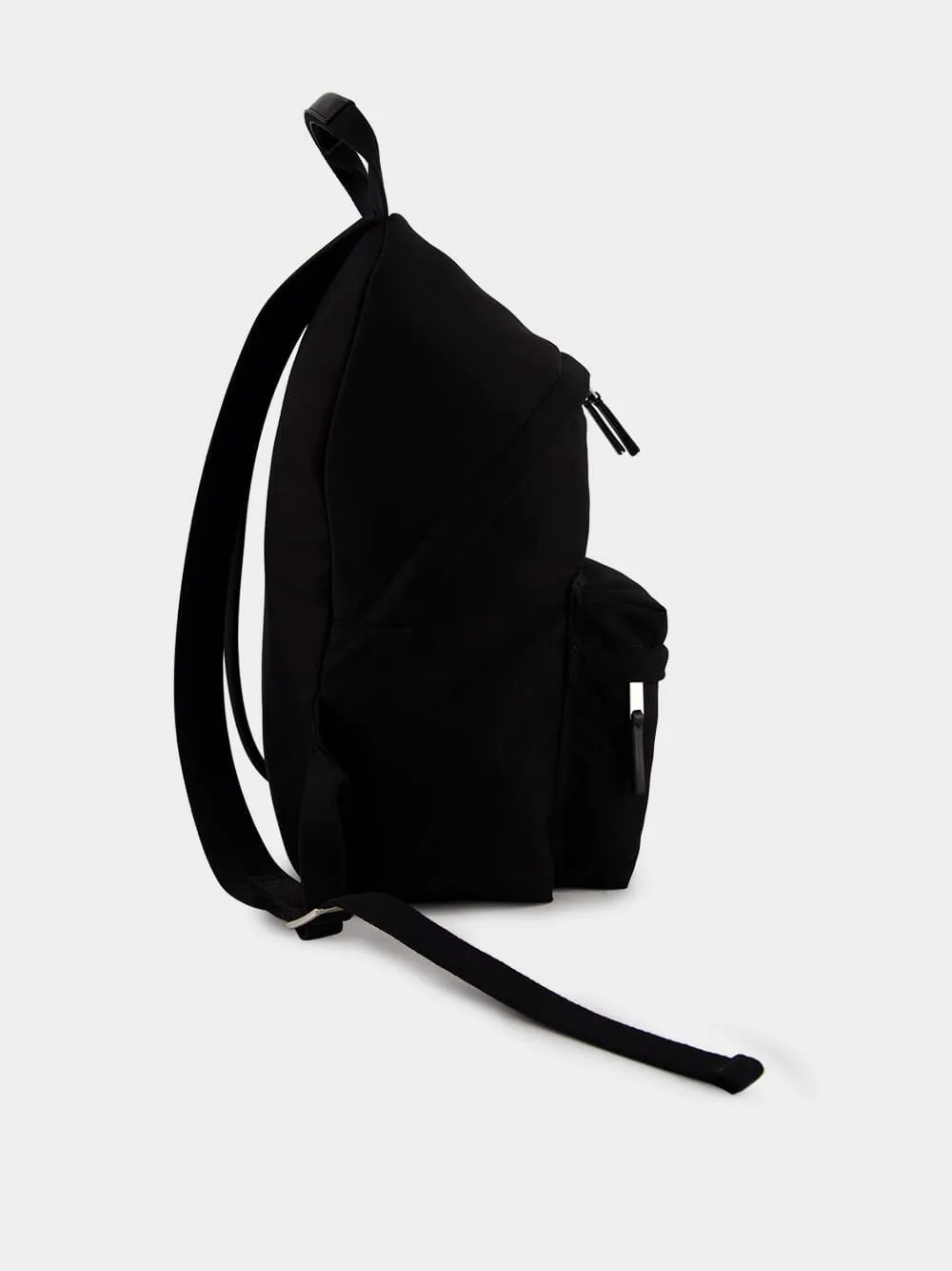 Logo Embellished Black Backpack