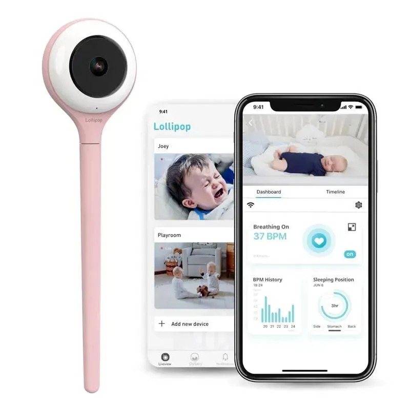 Lollipop - Baby Monitor Full-Featured Smart Wi-Fi Camera, Cotton Candy