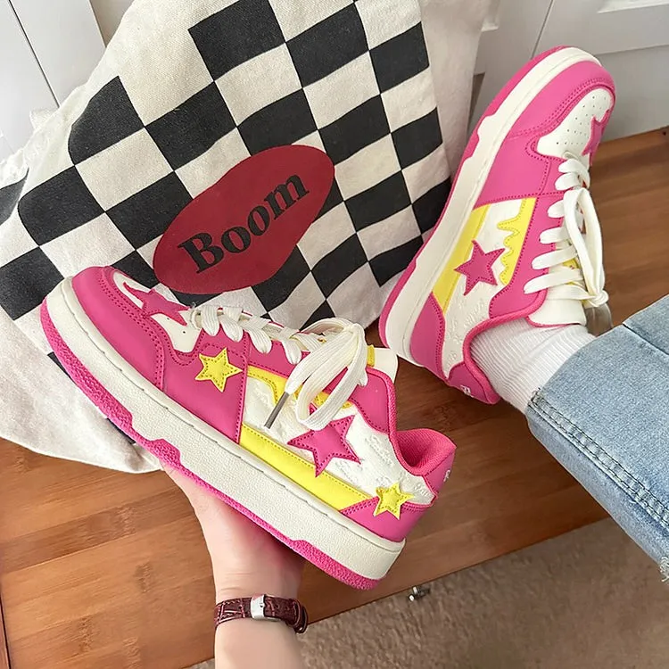 Lollipop Candy Pink & Yellow Star Sneakers