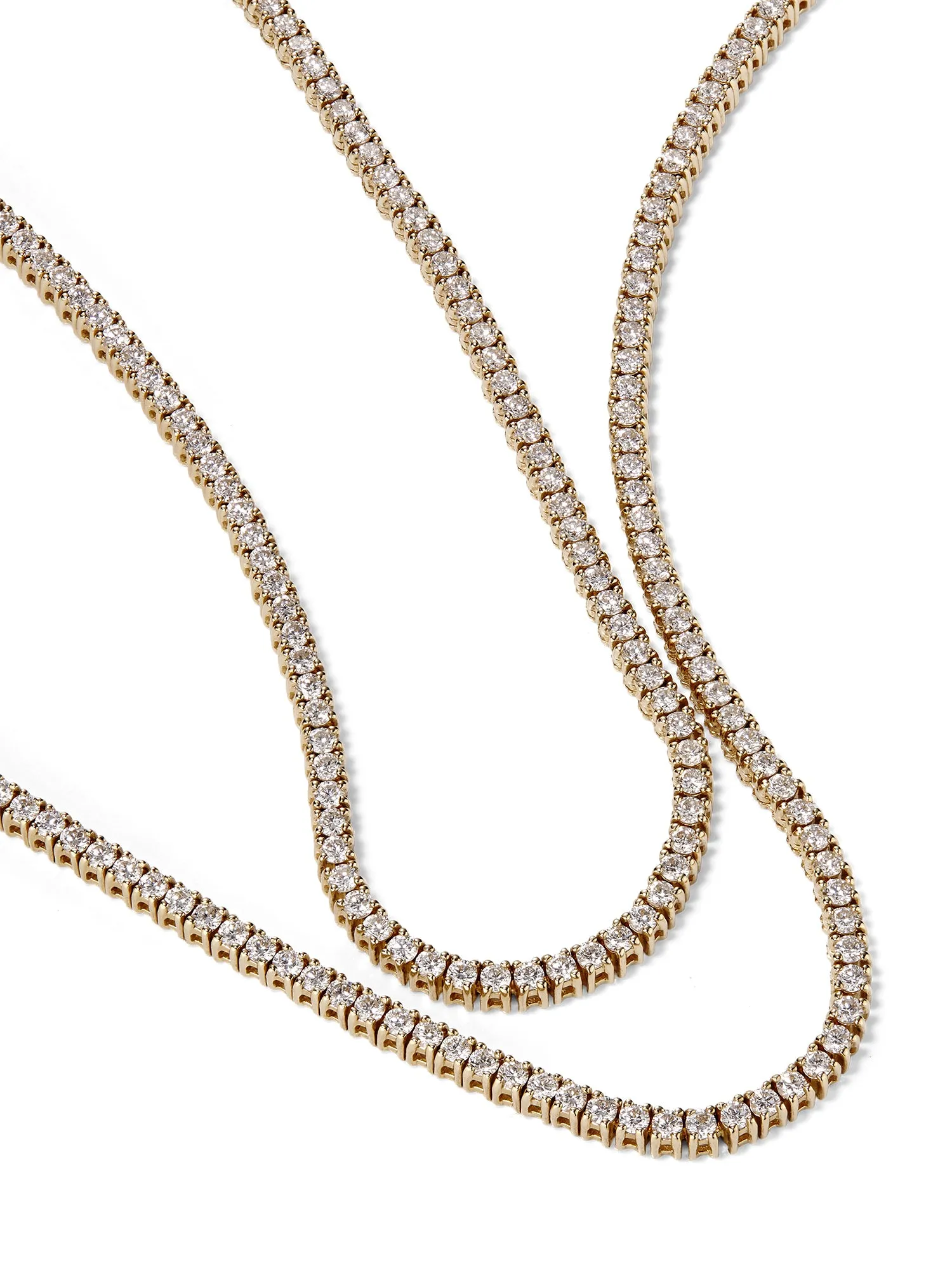 Long Diamond Tennis Necklace