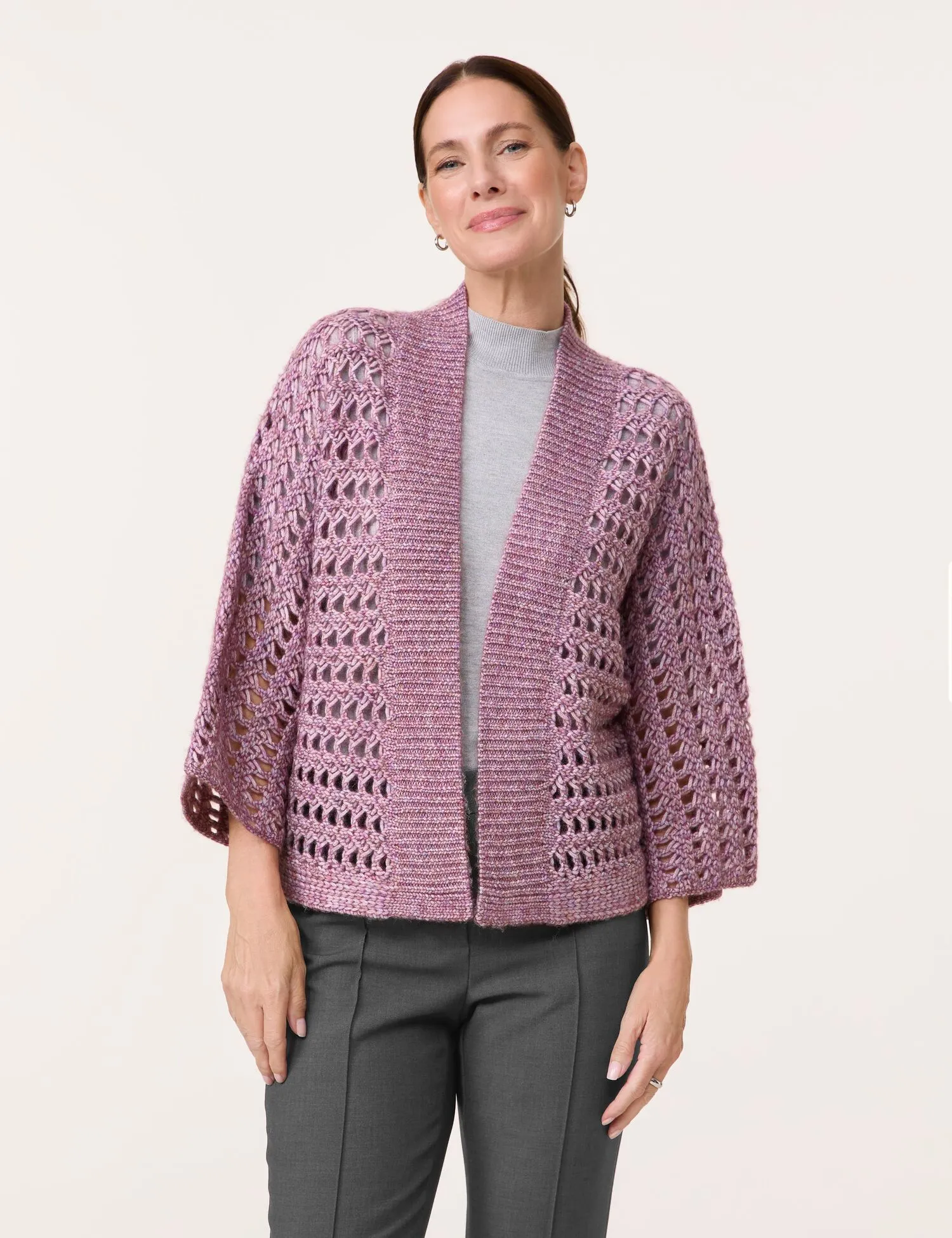 Loose, openwork cardigan