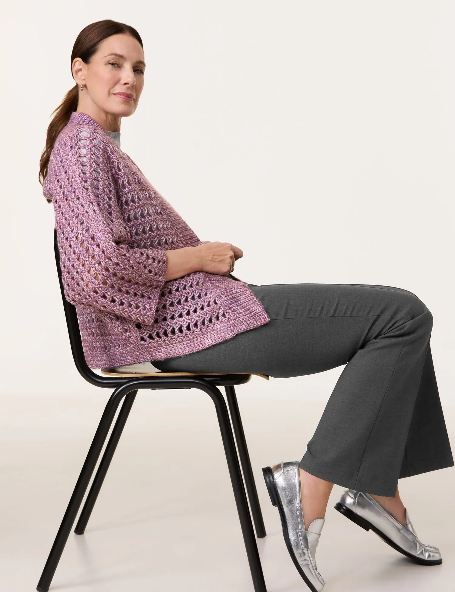 Loose, openwork cardigan