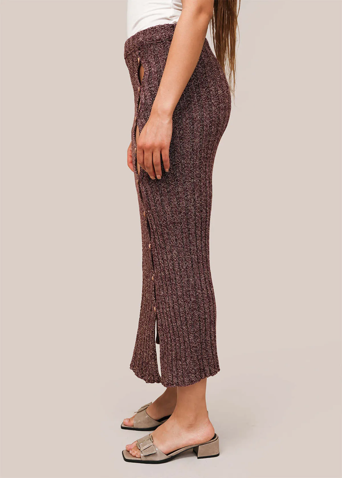 Loulou Skirt - Burgundy Melange