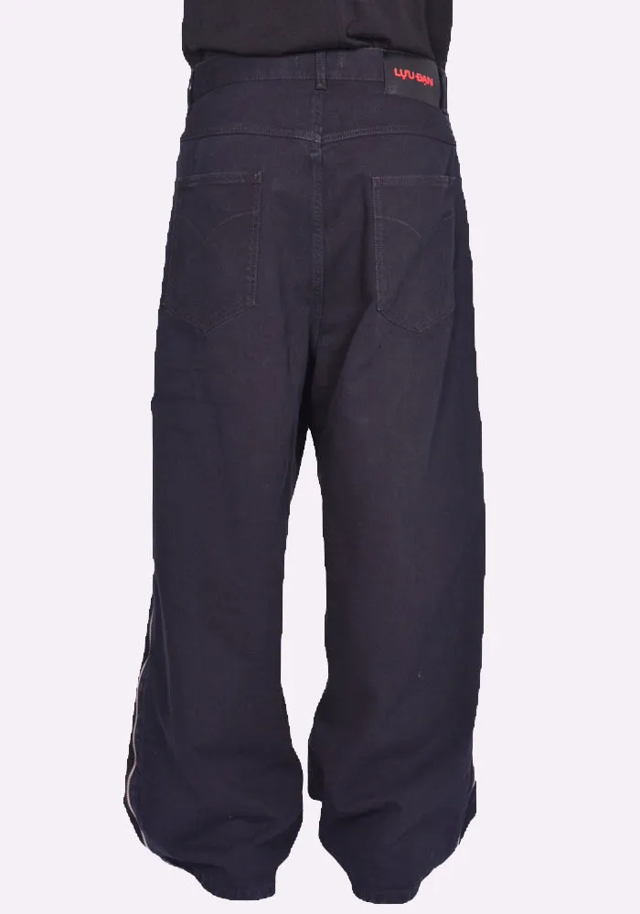 LU'U DAN MP059D WD SIDE ZIP JEANS BLACK RINSE (New Season FW24)
