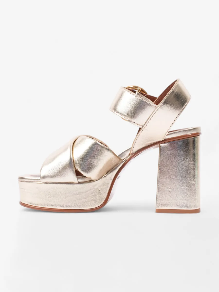 Lyna Platform Sandals 90mm Gold Leather EU 35 UK 2