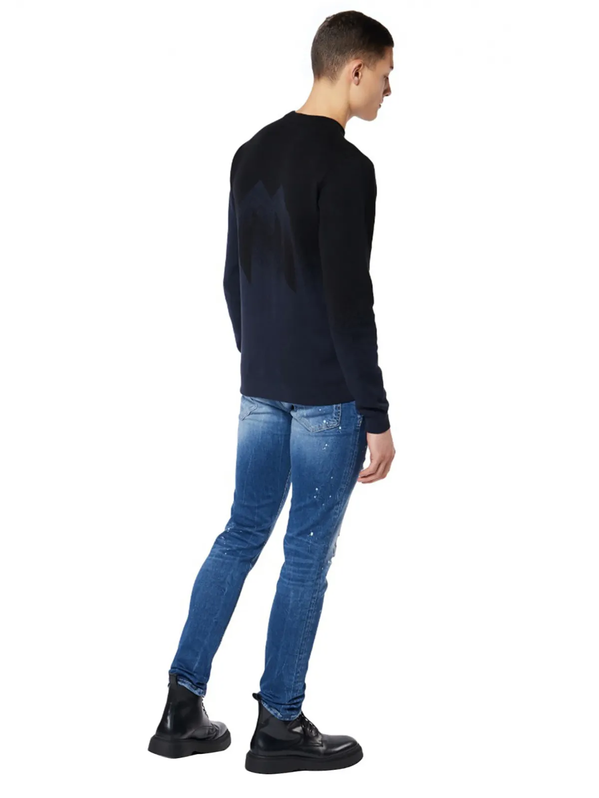 M Gradient Spray Sweater | BLUE