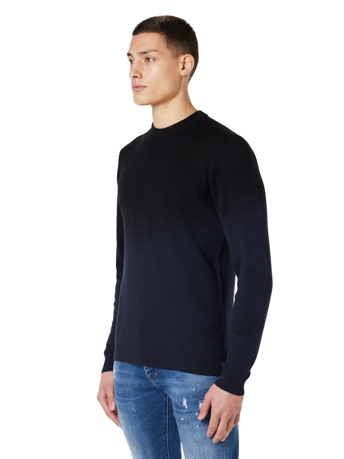 M Gradient Spray Sweater | BLUE