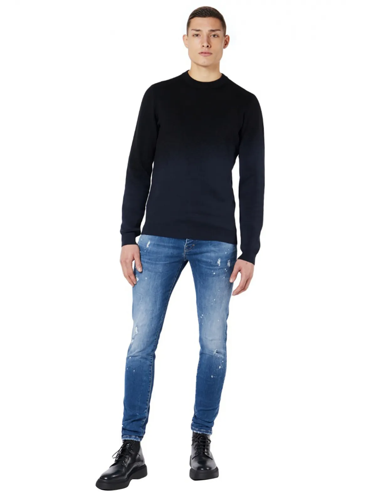 M Gradient Spray Sweater | BLUE