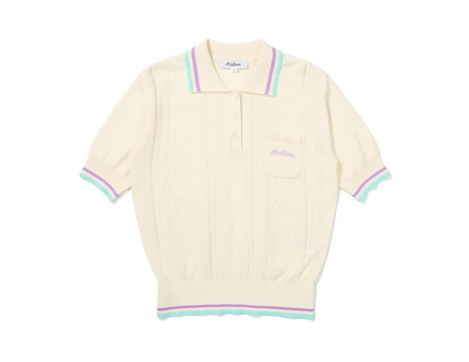 Malbon Golf  |Street Style Plain Short Sleeves Logo V-neck & Crew neck