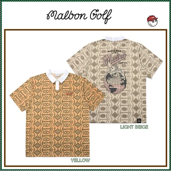 Malbon Golf  |Street Style Short Sleeves Logo Polos