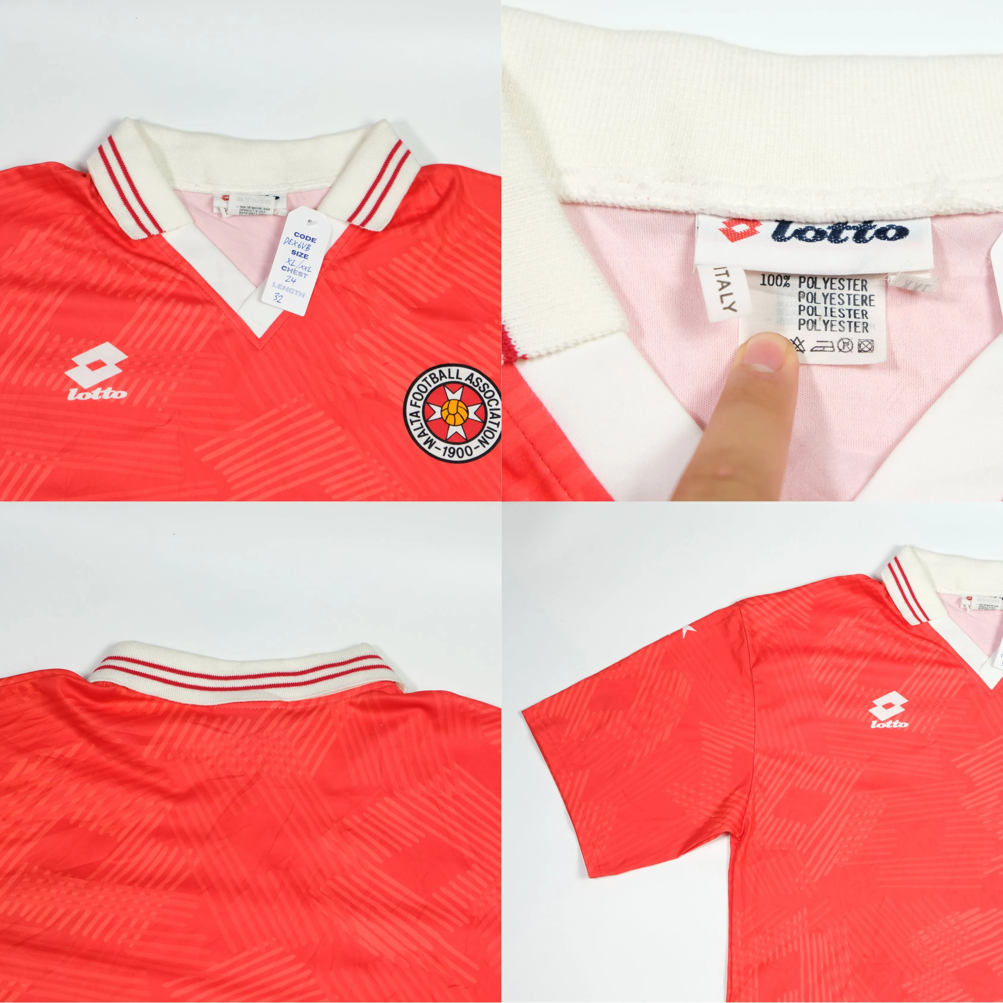 Malta 1994/1996 Original Home Football Shirt Lotto XXL