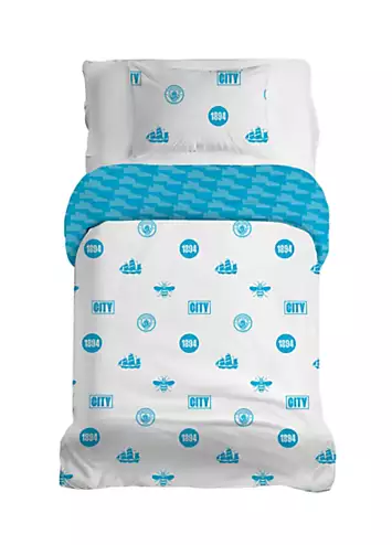 Manchester City FC Crest Reversible Duvet Cover Set | Kaleidoscope