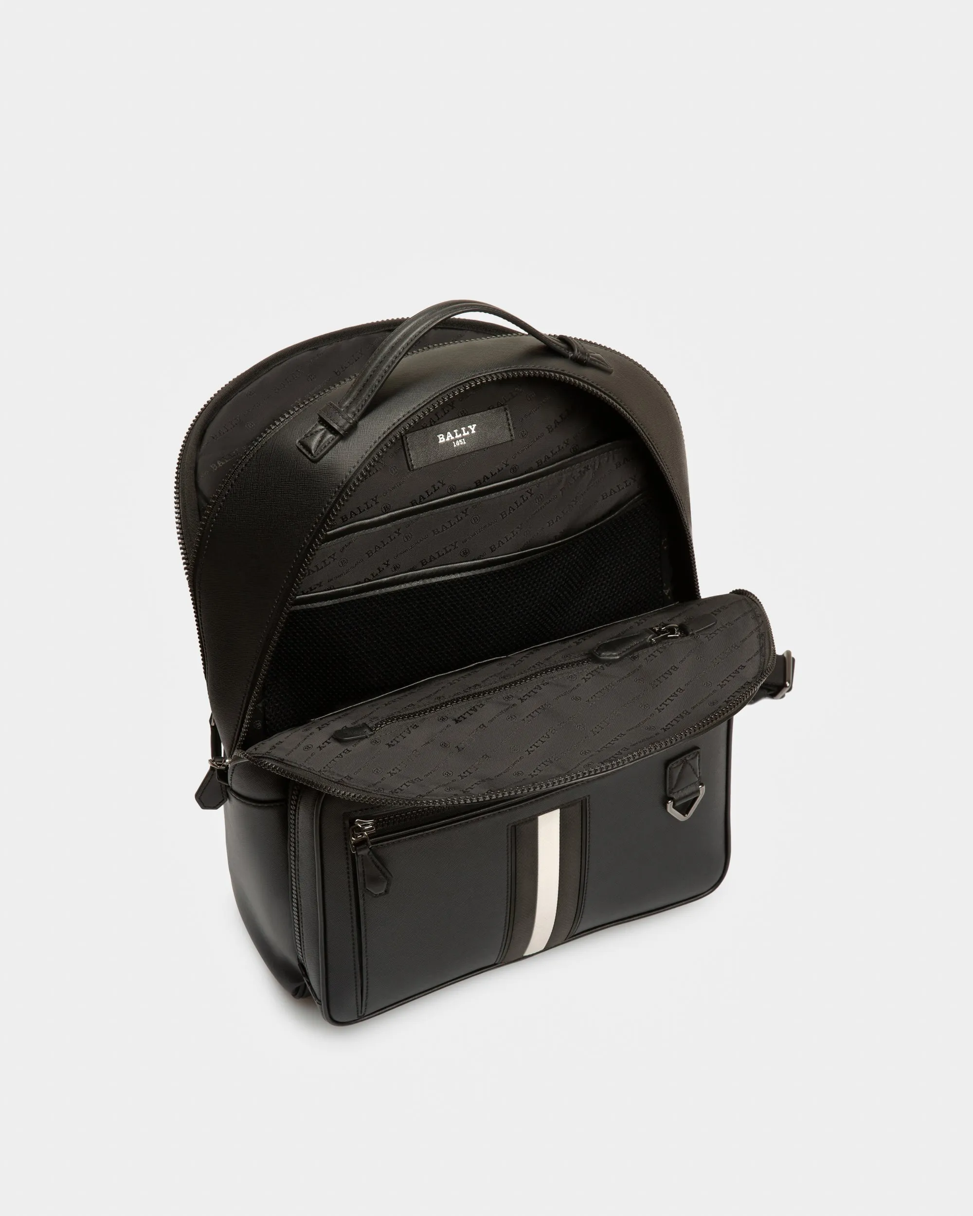 Mavrick Leather Backpack In Black