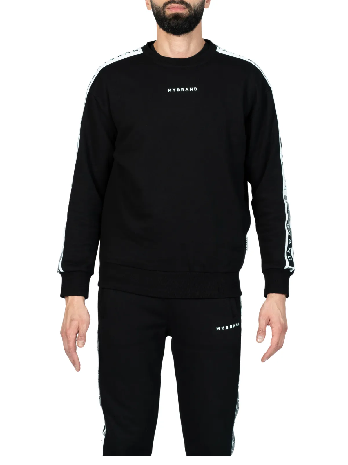 MB CONTRAST TAPING SWEATER BLACK | BLACK