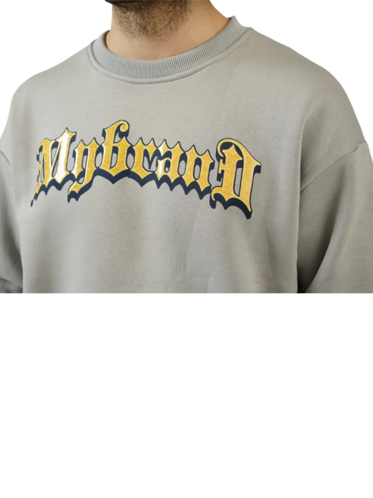 MB DOMINATION GOLD PRINT SWEATER | GREY