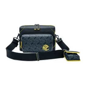 MCM Cubic Logo Leather Crossbody Bag Black  Small
