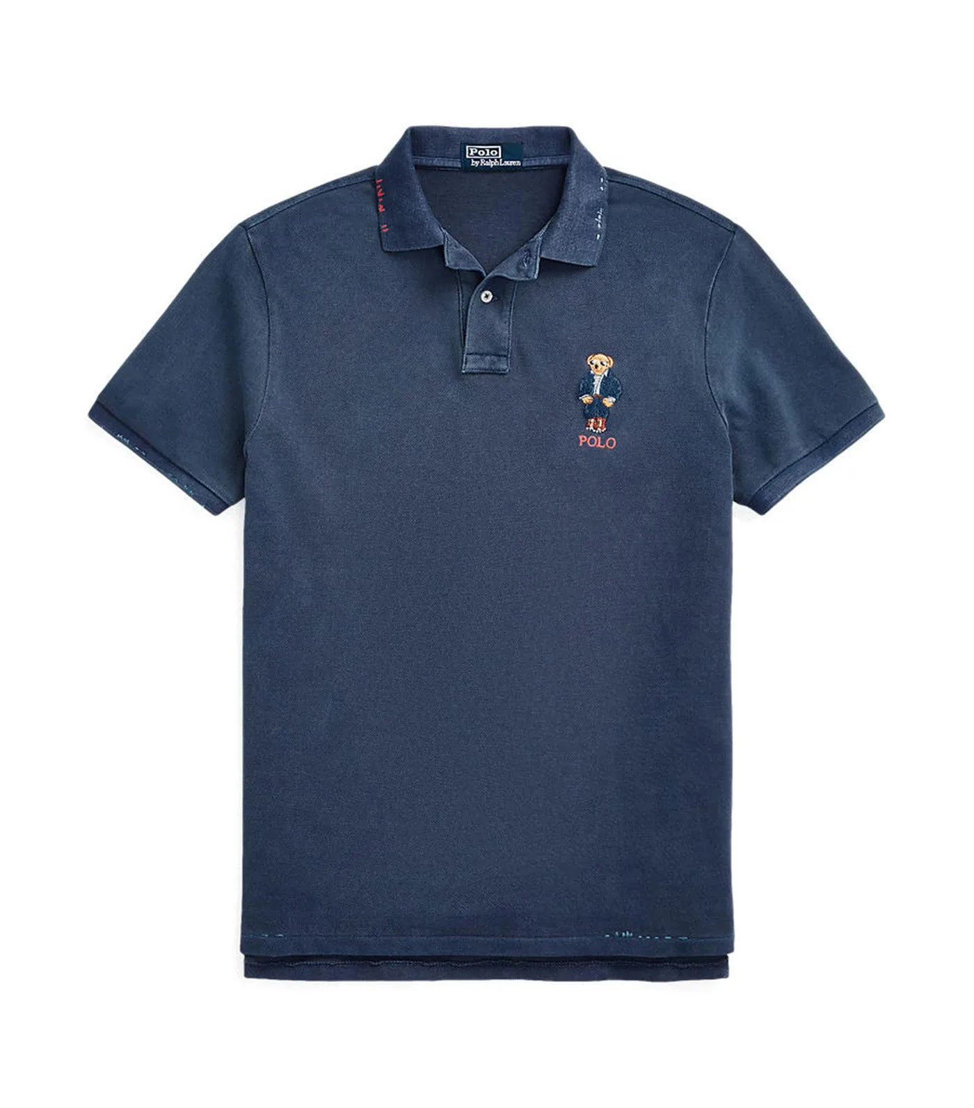 Men's Custom Slim Polo Bear Mesh Polo Shirt Newport Navy Truck Bear