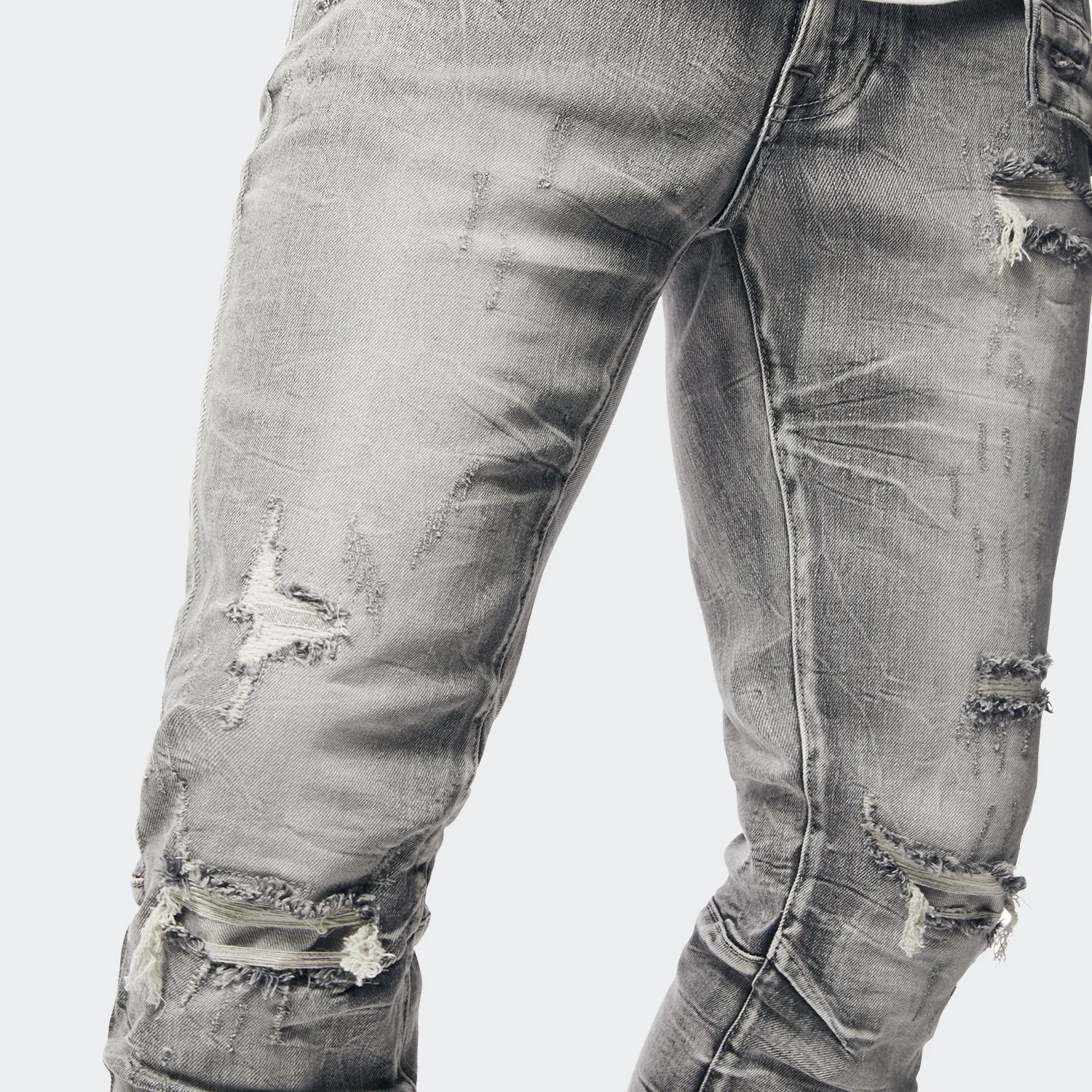 Men's Smoke Rise Wave Effect Slim Jeans Union Grey