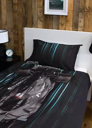 Mercedes F1 Skyline 100% Cotton Single Duvet Cover Set | Kaleidoscope