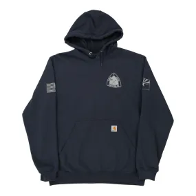 Michael Valente Contracting Carhartt Hoodie - Large Navy Cotton Blend