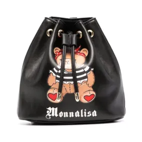 Monnalisa Black Bucket Backpack For Girls And Teen