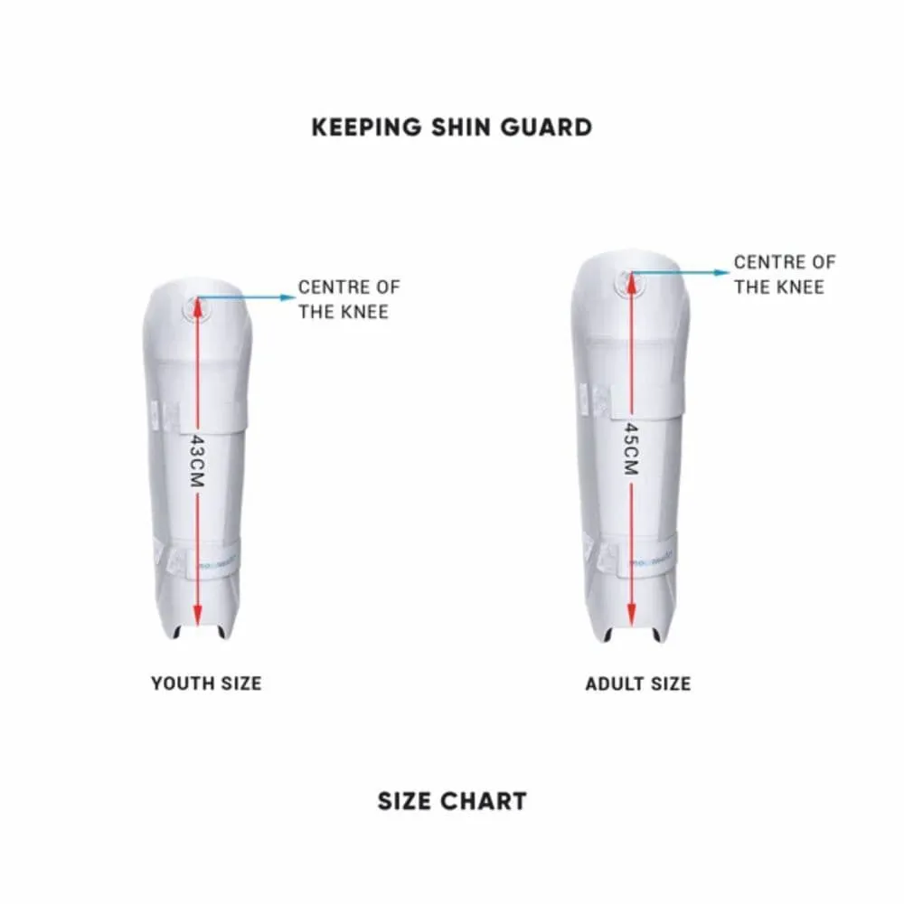 Moonwalkr Cricket Wicket Keeping Shin Pads, White