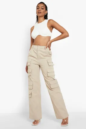 Multi Pocket Straight Leg Cargo Pants