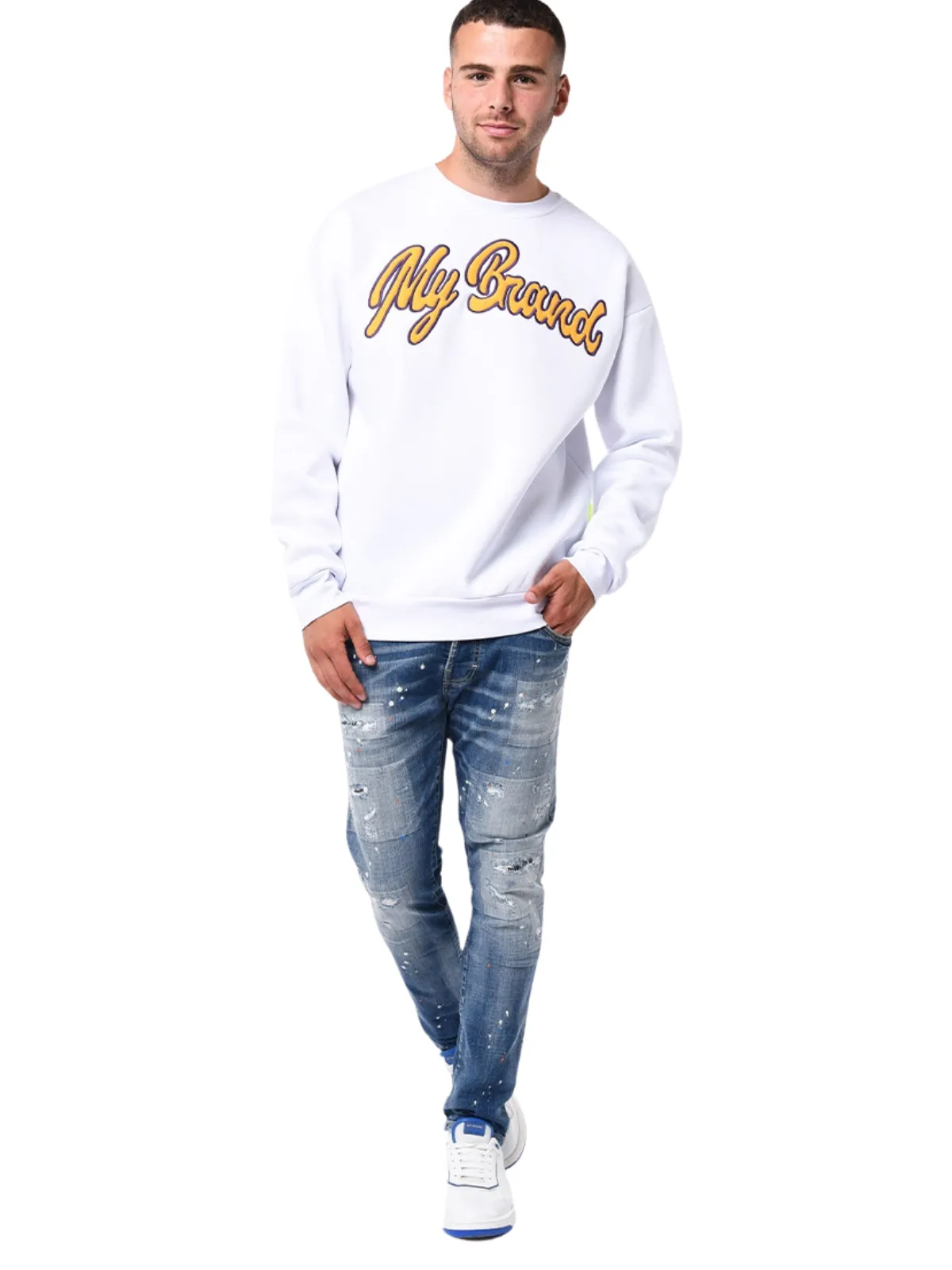 MY BRAND NBA LETTERS SWEATER | WHITE