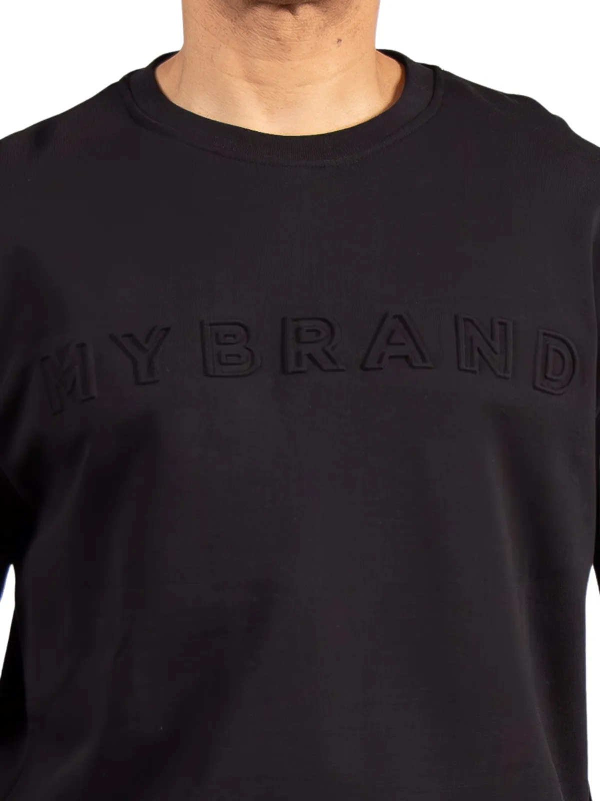 MYBRAND Embosed Statement Sweater Black | BLACK