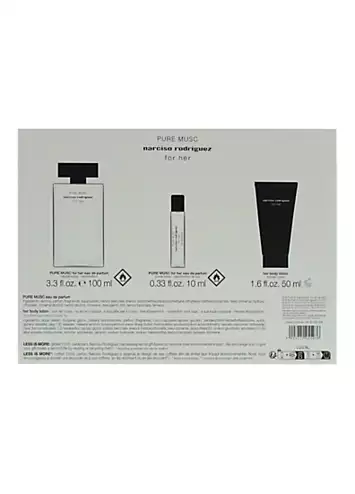 Narciso Rodriguez Pure Musc For Her 3 Piece Gift Set - Eau de Parfum 100ml & 10ml & Body Lotion 50ml | Kaleidoscope