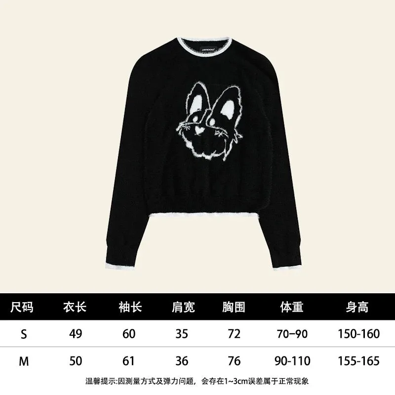Natural soft and waxy jacquard slim fit sweater for women in autumn and winter, short top, slimming sweater for small people