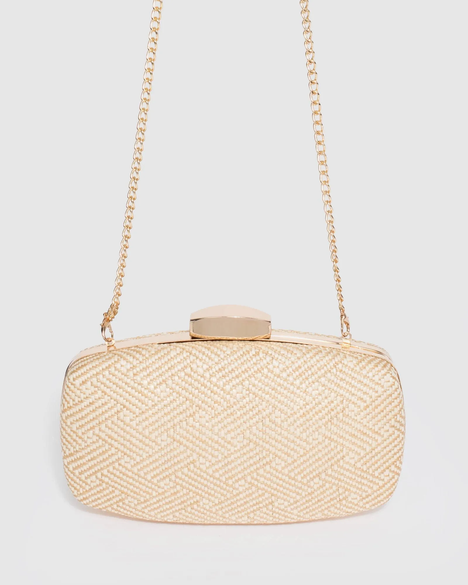 Natural Talia Woven Clutch Bag