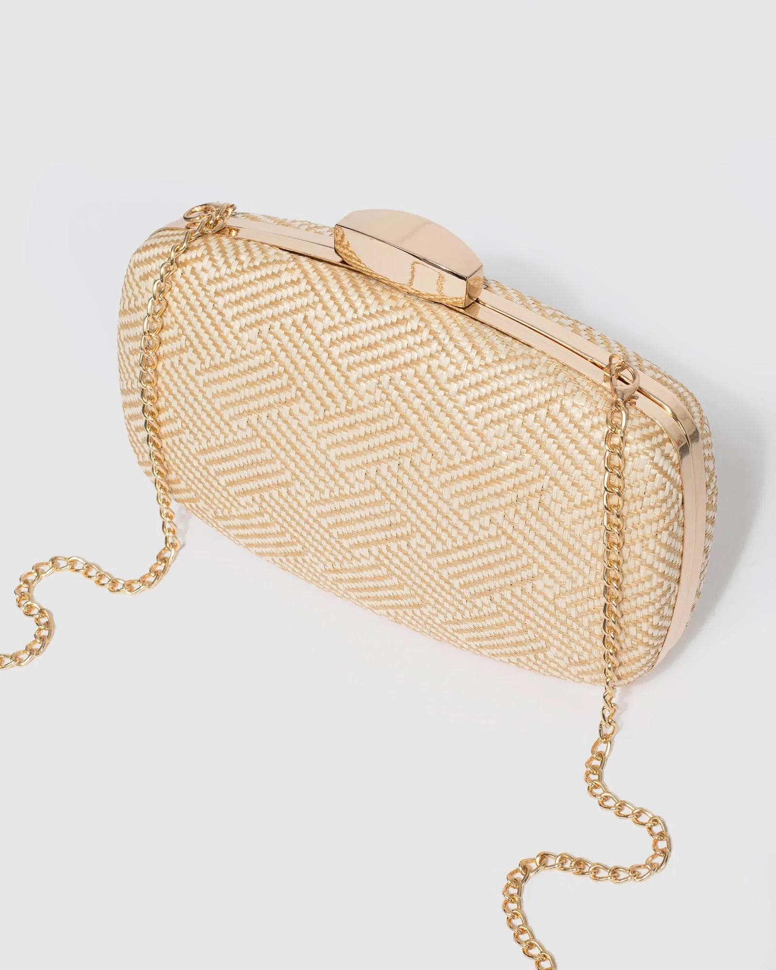 Natural Talia Woven Clutch Bag