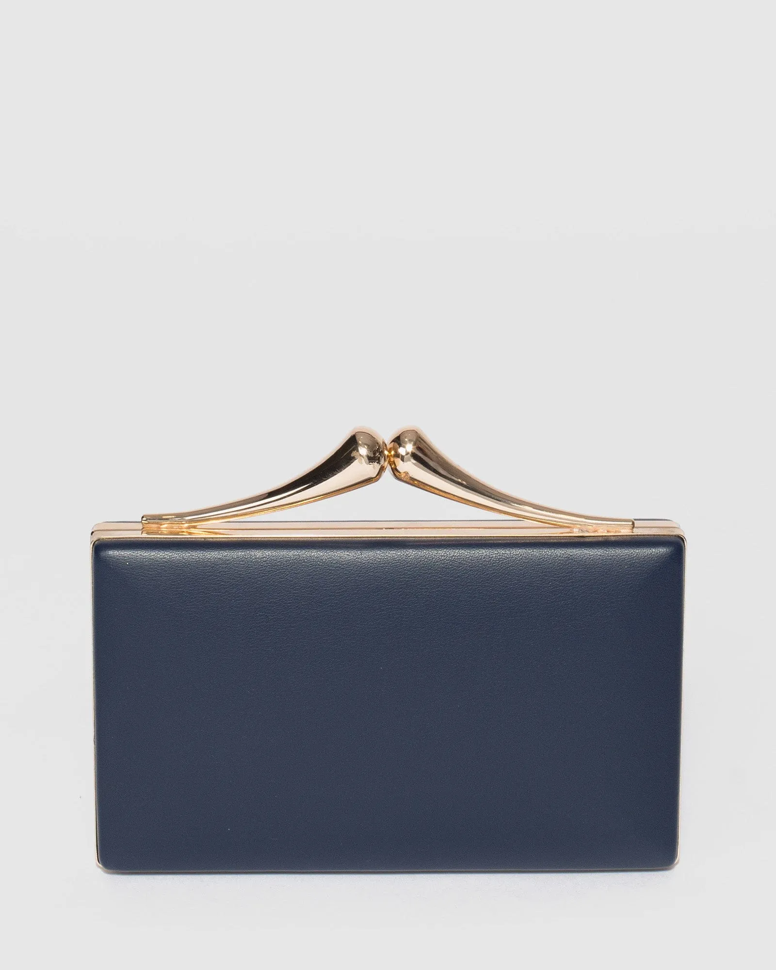 Navy Blue Vienna Hardware Clutch Bag