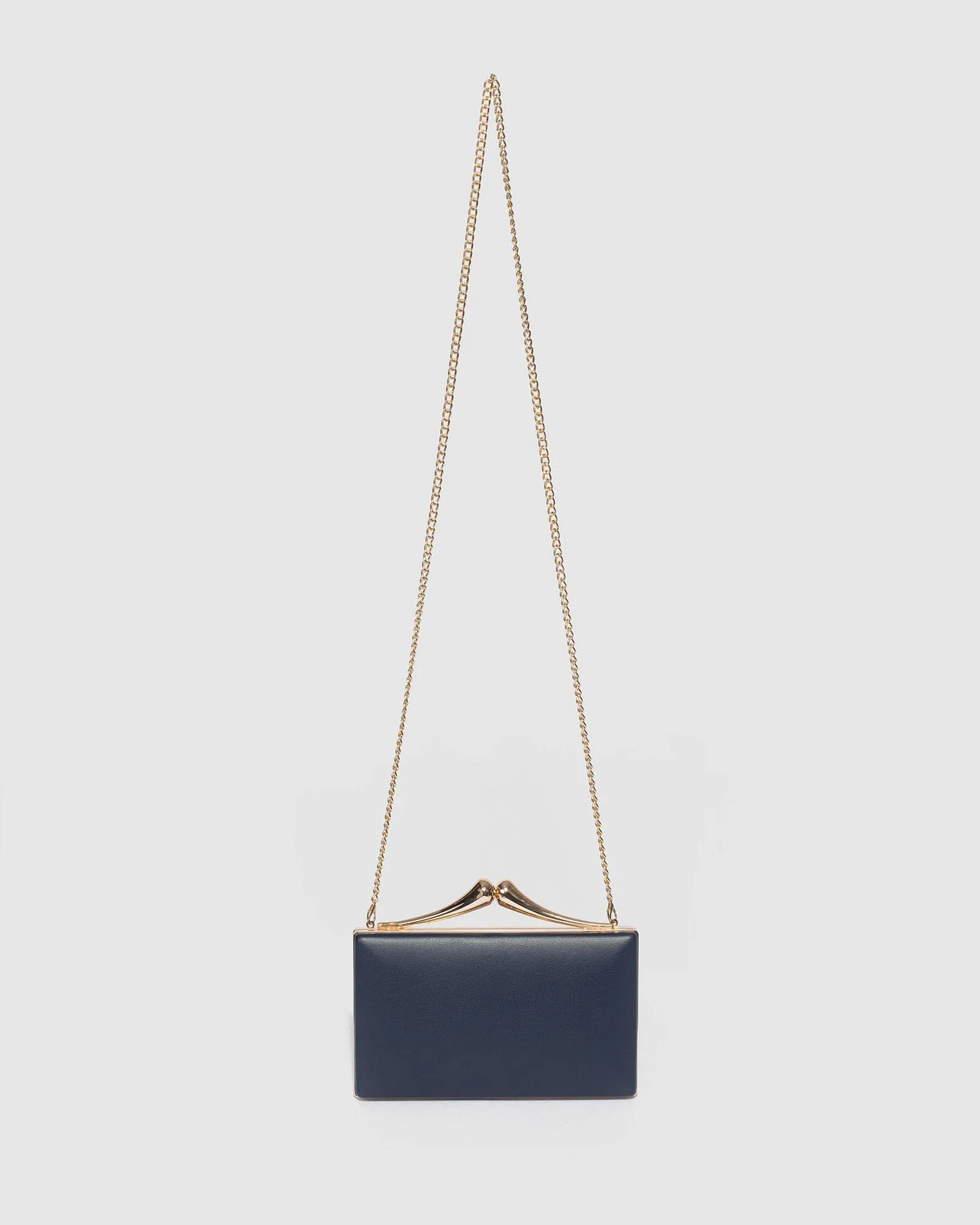 Navy Blue Vienna Hardware Clutch Bag