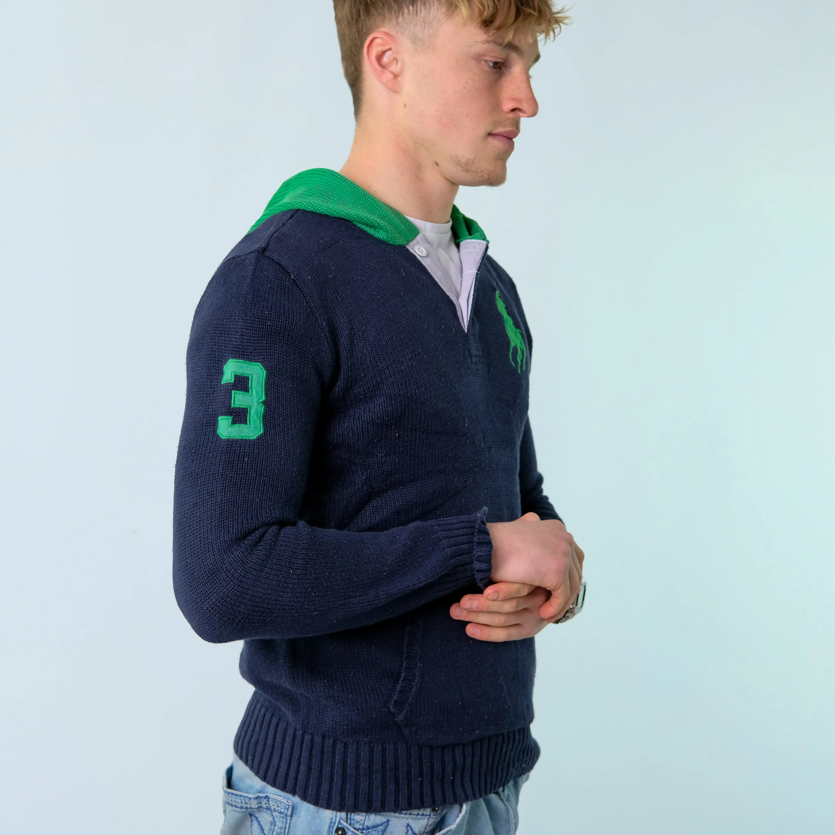 Navy Blue y2ks Polo Ralph Lauren Hoodie (XL)