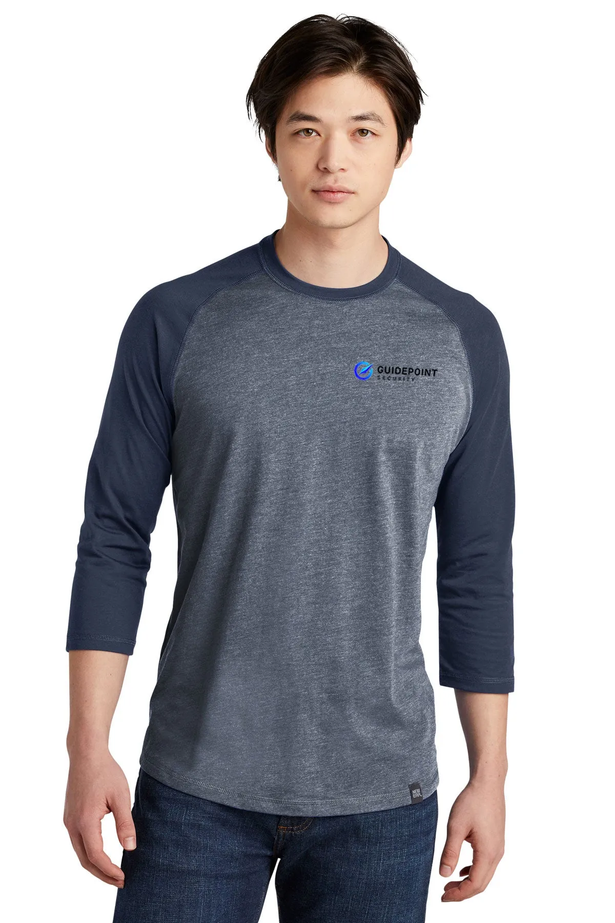 New Era 3/4-Sleeve Baseball Printed Tee's, True Navy [GuidePoint Security]
