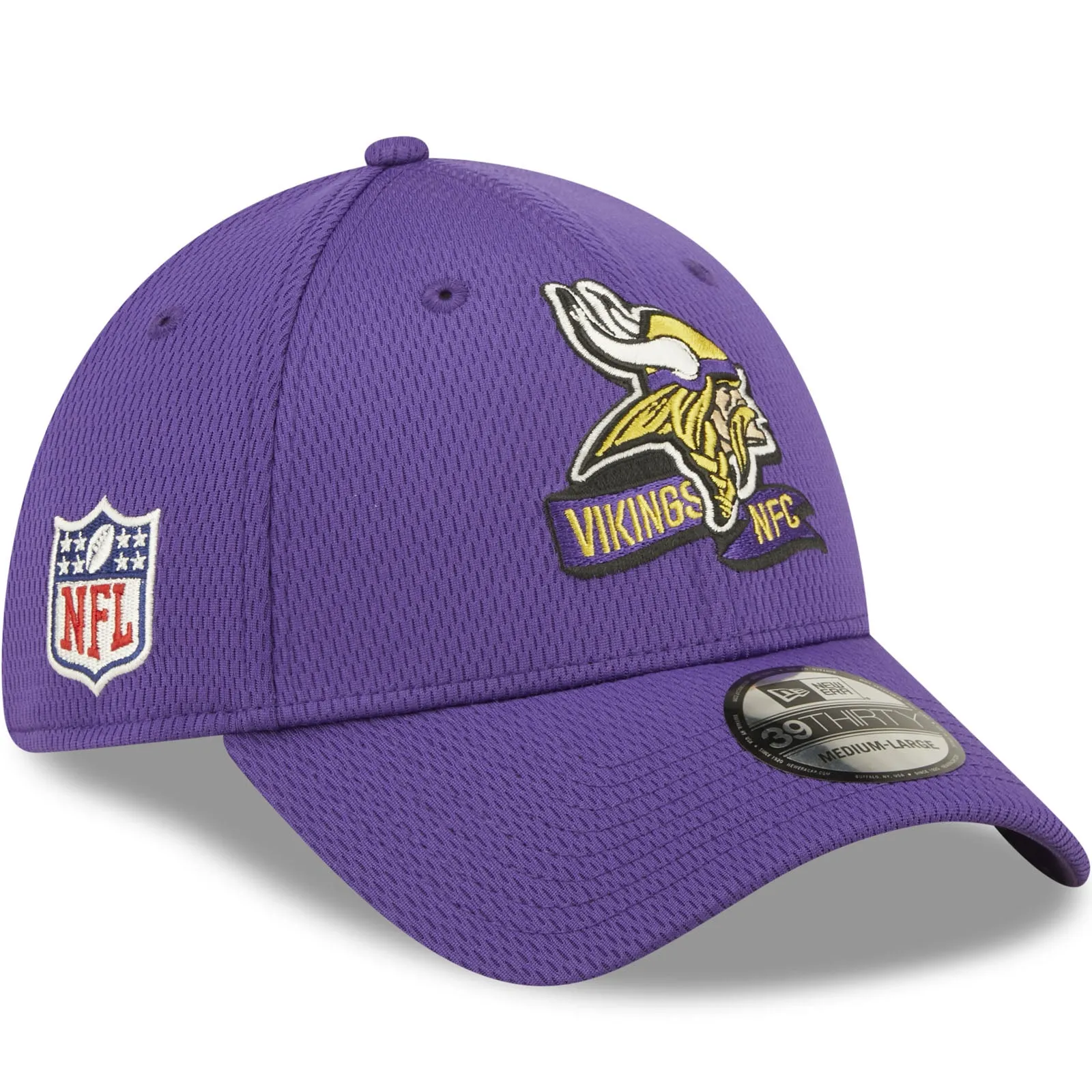 New Era Minnesota Vikings NFL 39THIRTY Sideline Coach 2022 Baseball Cap Purple