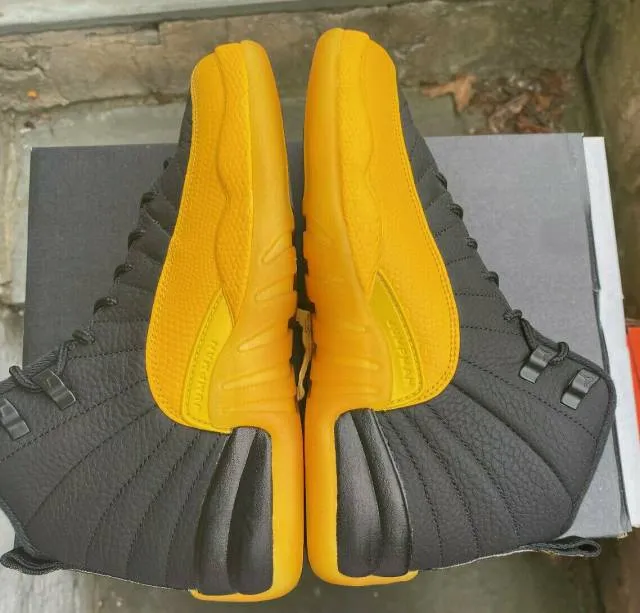 Nike air jordan 12 retro gs (4-6) black/university gold 1532