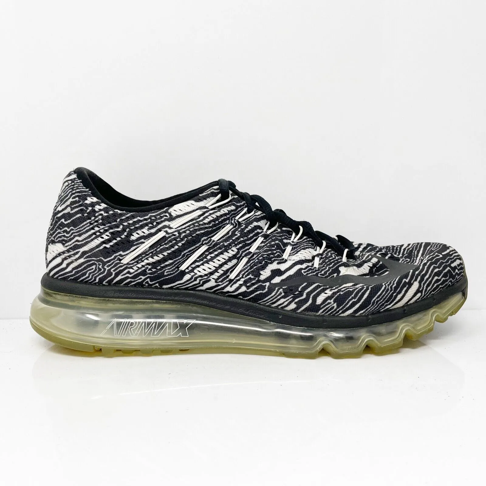 Nike Mens Air Max 2016 818135-100 Black Running Shoes Sneakers Size 10