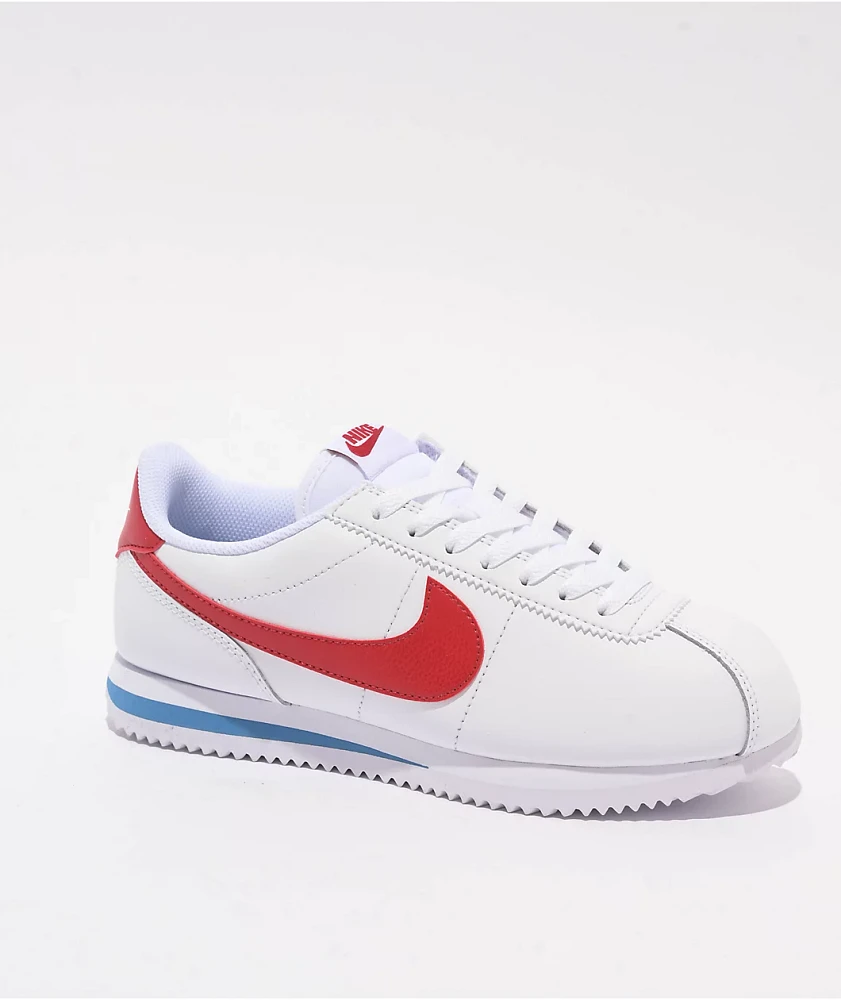 Nike Women's Cortez White, Varsity Red, & Varsity Blue Shoes