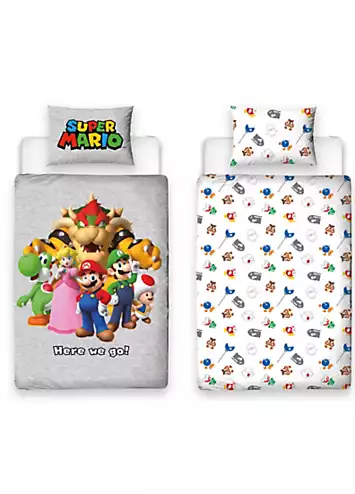 Nintendo Super Mario Here We Go Duvet Cover Set | Kaleidoscope