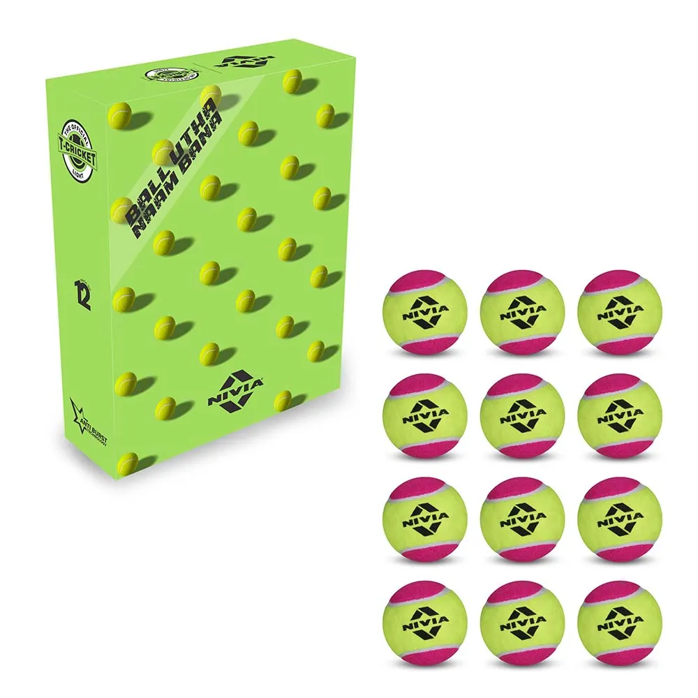 Nivia Cricket Tennis Ball Light (Pack of 12)