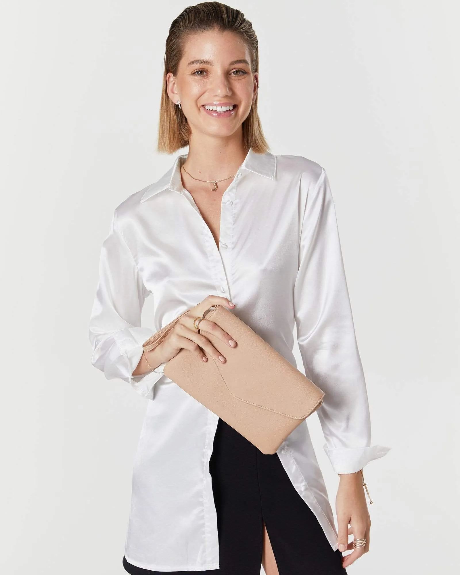 Nude Ruby Wristlet Clutch Bag