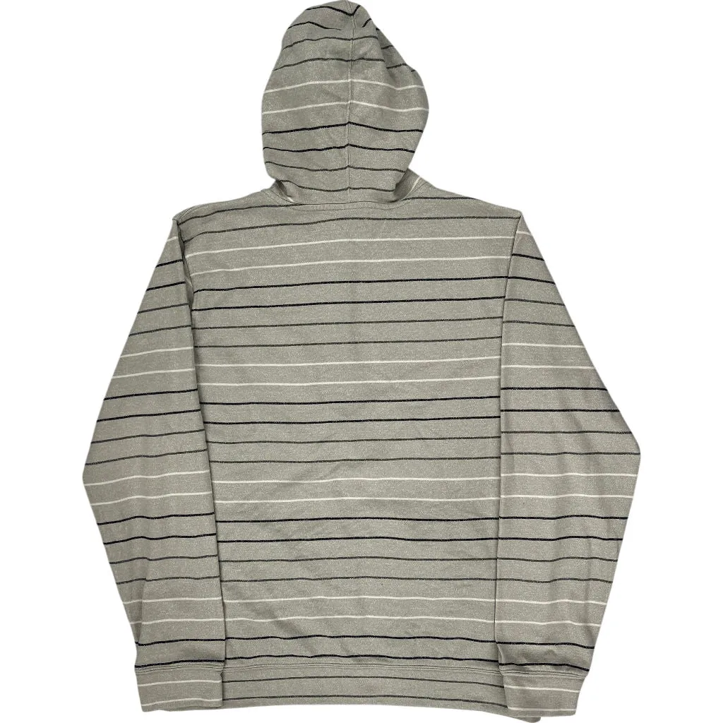 Oakley Striped Hoodie - Large - Grey Cotton Blend