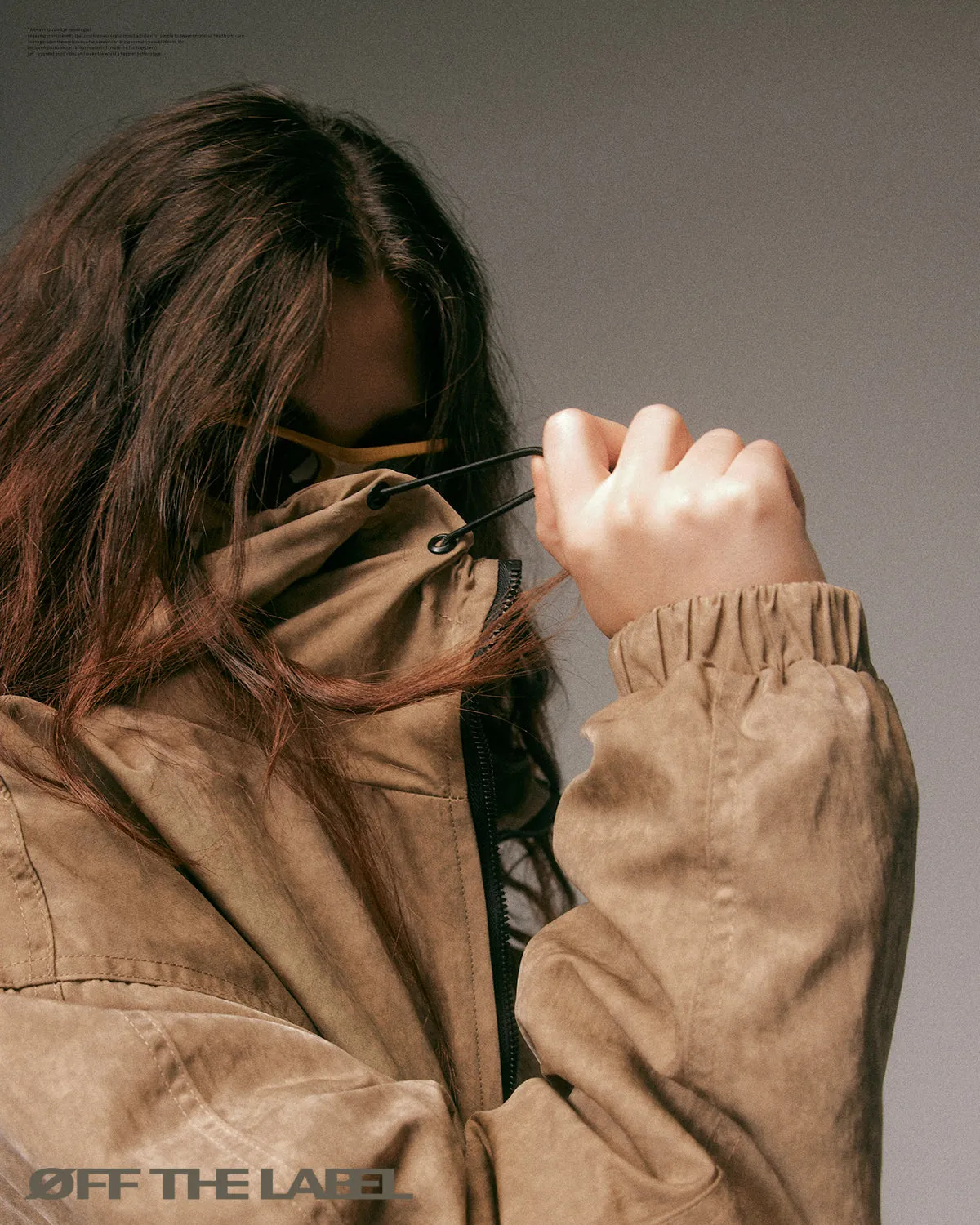 OFF THE LABEL Phantom Gradient Hooded Jacket Sand